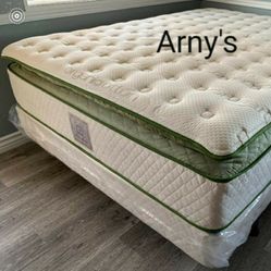 QUEEN ÉLITE ORGÁNIC SUPERIOR PLUSH HYBRID GEL PILLOW TOP MATTRESS AND BOXSPRING 