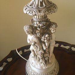 Antique Table Lamp  With Custom Shade 
