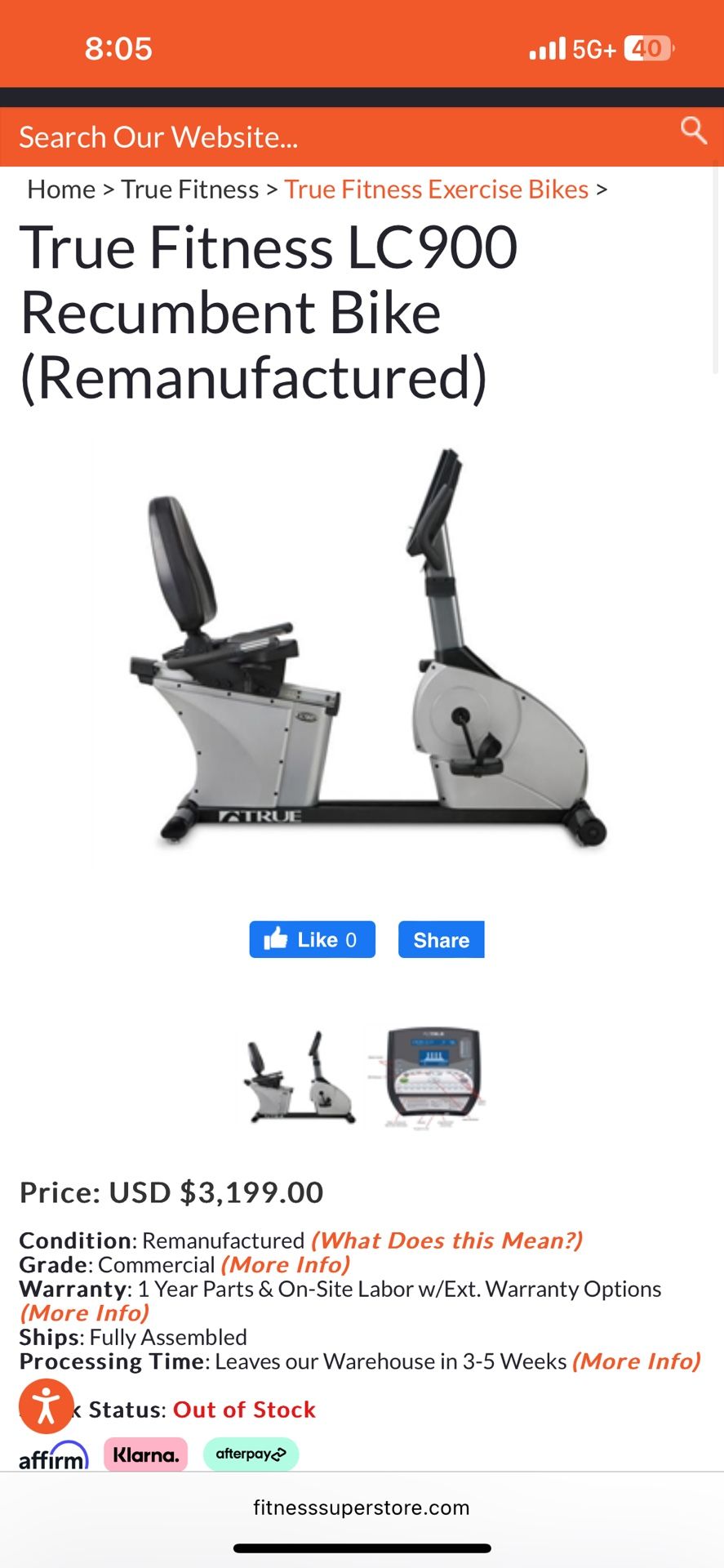 True Fitness LC900 Recumbent Bike Remanufactured for Sale in Woodburn OR OfferUp