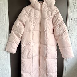 Women's Pink Long Thickened Over-the-knee Coat for Winter