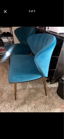 TWO BLUE CHAIRS