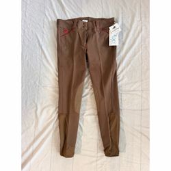 Women’s Brown Equestrian Riding Pants Piper by SmartPak Knee Patch Breeches Size 32R