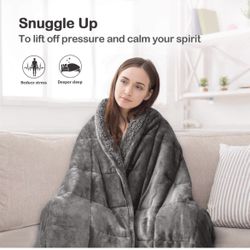 Adult Weighted Blankets with Soft Plush Flannel Fleece & Cozy Warm Sherpa for Couch Bed, Heavy Blanket Great for Calming and Relax, (Grey, 48" x 72" 1