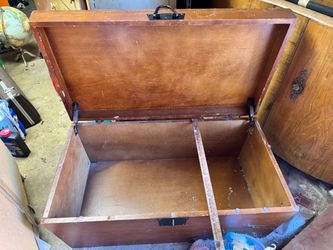 Vintage wooden storage trunk