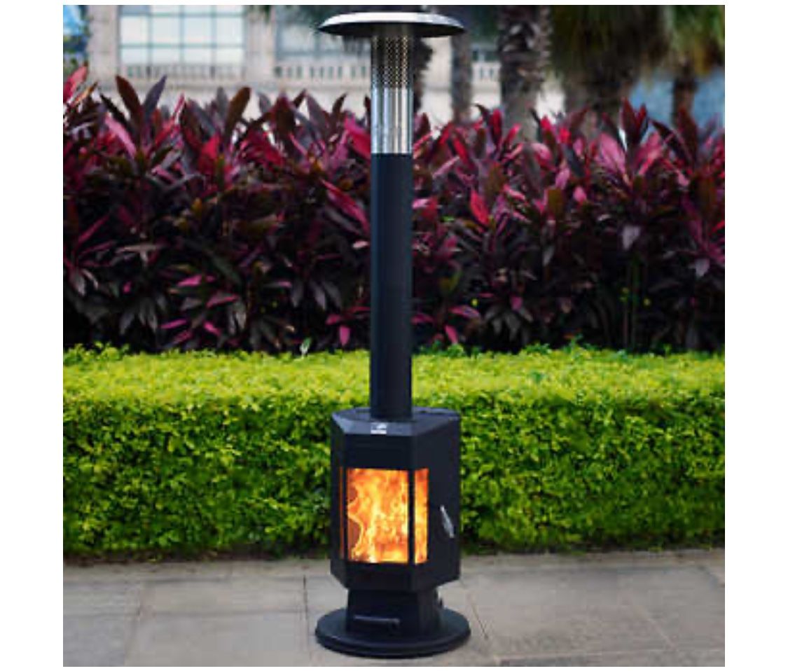 FlamePro 81"H Steel Patio Pellet Heater