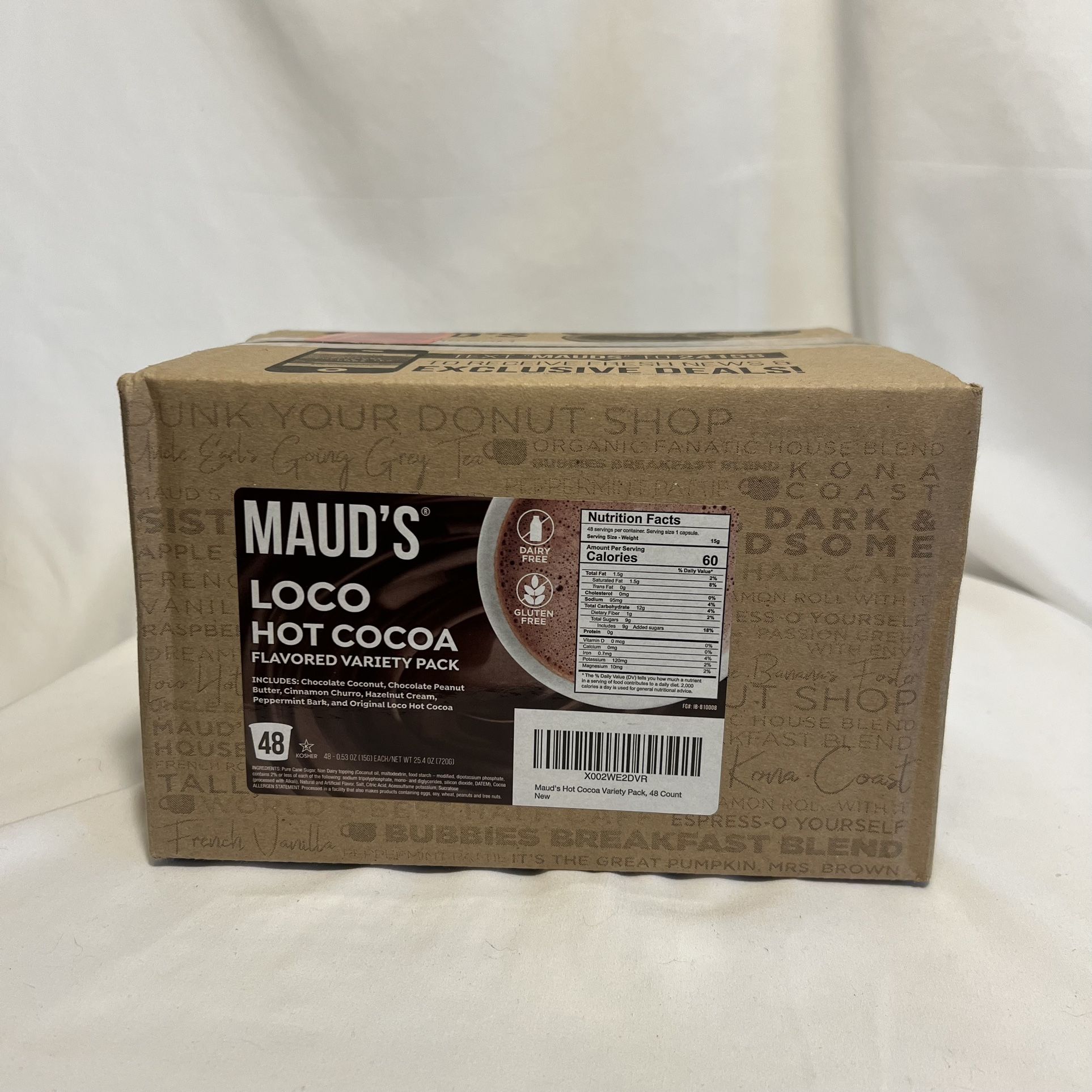 Maud’s Loco Hot Coco Flavored Variety Pack (48 count K-cups)w