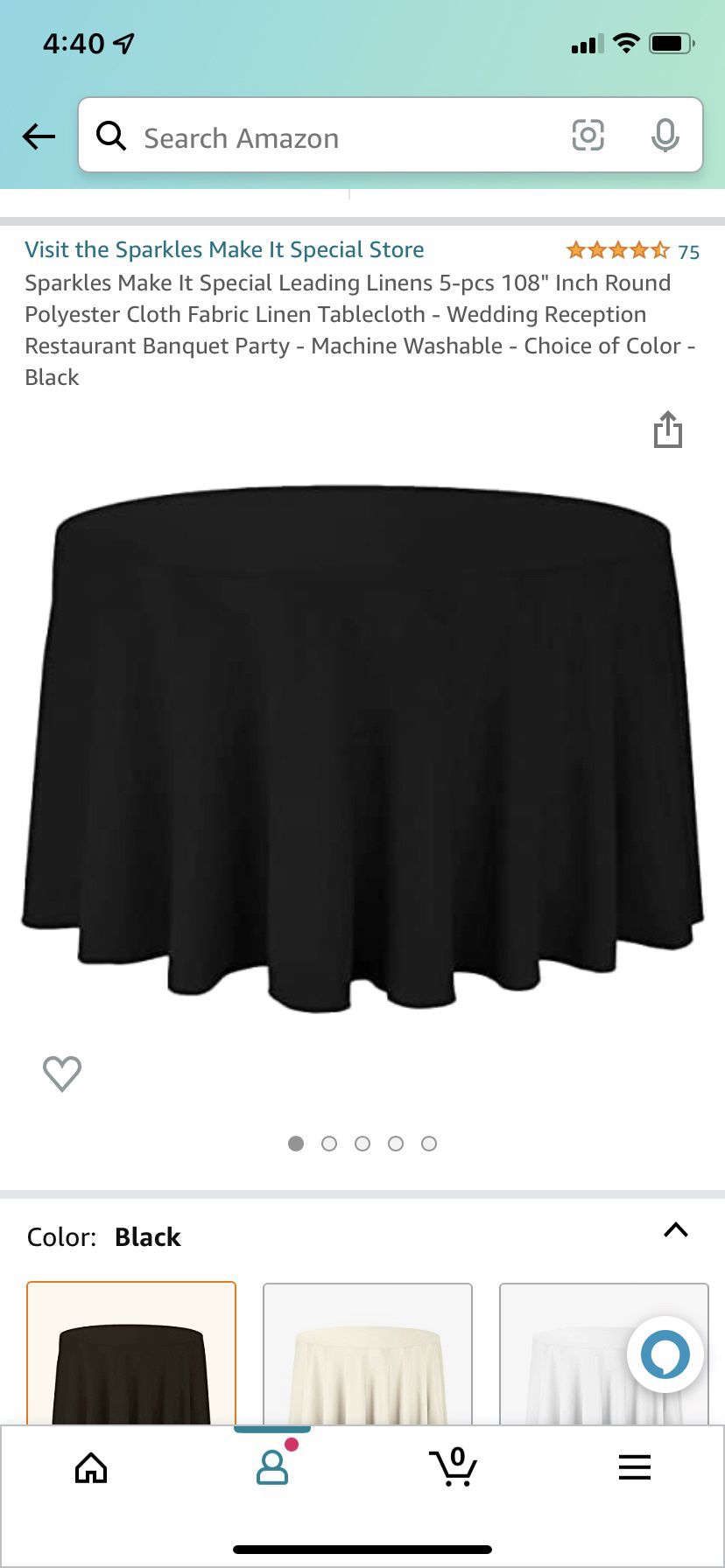 12 Black Round Table Cloths