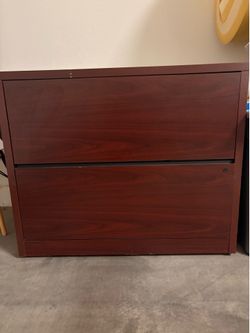 Large wood file cabinet