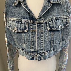 jean jacket sequin arms