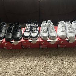 4 Nike Ebernon low pairs and 2 Nike court vision lo pairs of shoes