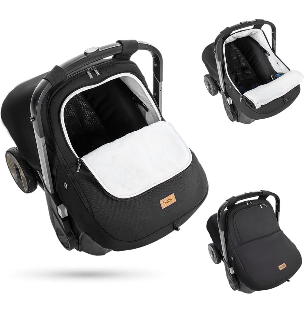 NEW/SEALED Bioby Winter Baby Car Seat Cover, Infant Car Seat Cover for Boy Girl, Roomy, Cozy, Warm, Waterproof Baby Carseat Covers Canopy with Thicken