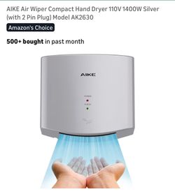 AIKE Wall Hand Dryer ( 2 Pin Plug In)