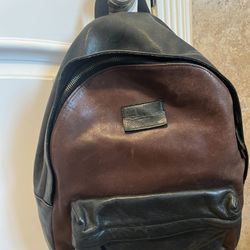 coach all leather backpack brown pre-owned