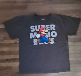 SUPER MARIO BROTHERS  LOGO GREY SMALL SIZE T-SHIRT PRE-OWNED