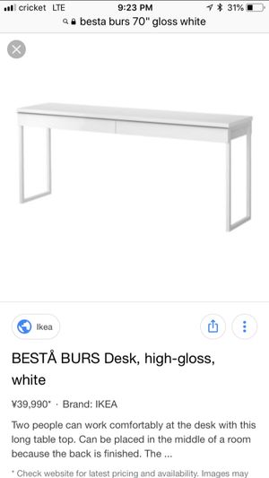 70 Ikea High Gloss White Desk Or Table For Sale In Phoenix Az