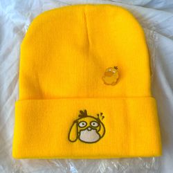 Psyduck Pokemon Beanie And Pin