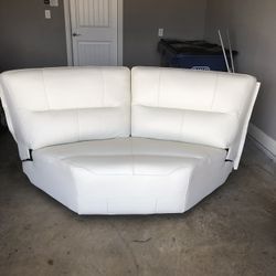 White Leather Wedge from Sectional