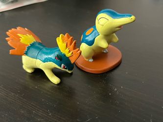 Pokémon vintage auldey TOMY Plastic Figure Set Cyndaquil & Quilava Lot (2) rare