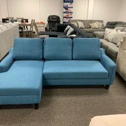 Jarreau Blue Sofa Chaise Sleeper