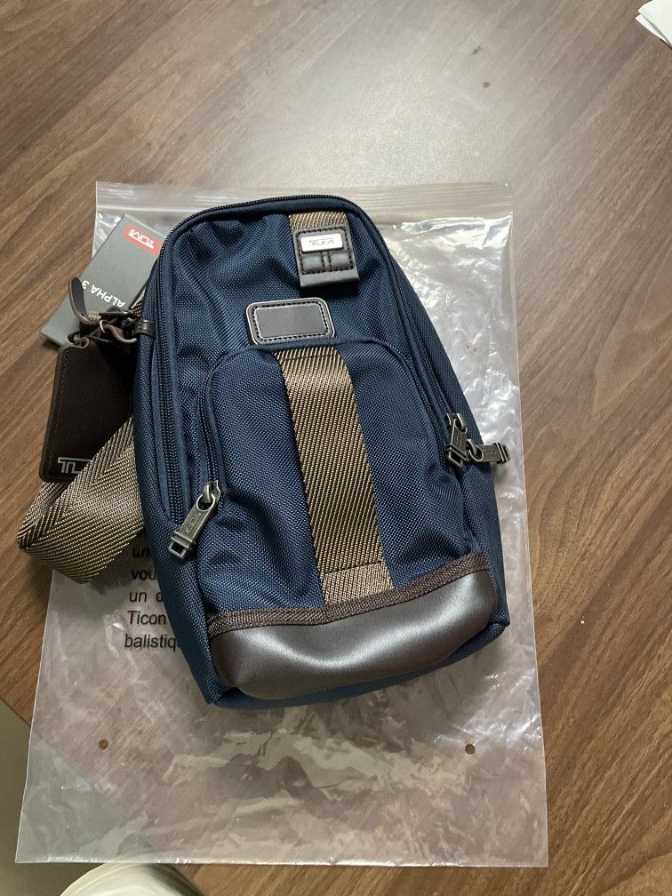 TUMl Blue Nylon Crossbody Sling Bag