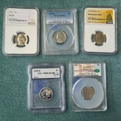 Graded 5c Nickles  Coins