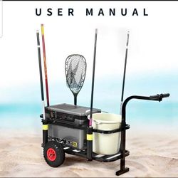 Heavy Duty Beach Fishing Cart with Big All-Terrain Wheels & Rod Holders