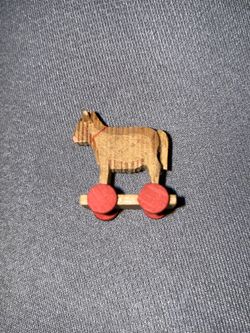 Miniature dollhouse lamb pull toy