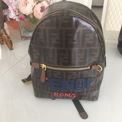 Fendi Mania Backpack Zucca Coated Canvas Mini 