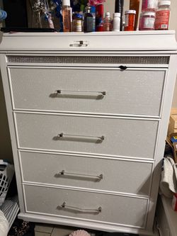 Ashley furniture tall white dresser