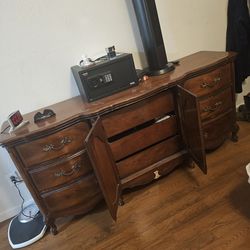 Solid wood big dresser and big armoire