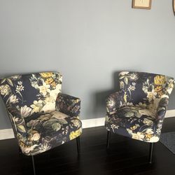 Velvet Floral Chairs
