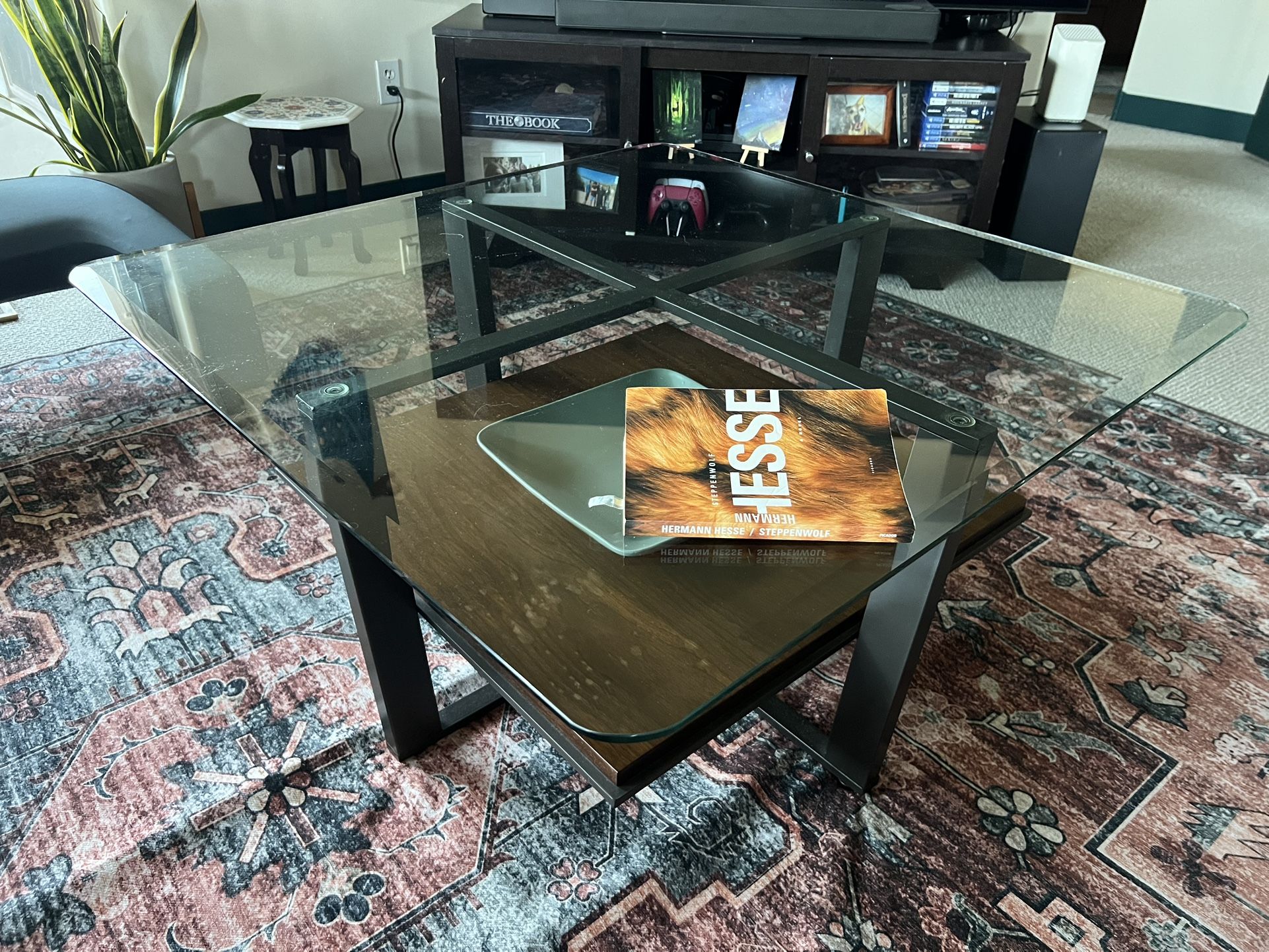 Modern Heavy Glass Coffee Table + 2 End Tables (Set) – Great Condition