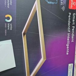 Electric 50583 Works With Alexa Only Wi-Fi Smart Pendant Lighting, Matte Brass, Frosted Internal Sh