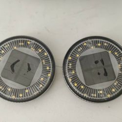 2 Pack Solar Ground Lights, , 3x8 LEDs Outdoor Solar Garden Decorative Lights.