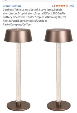 SNOTME new 2 cord, cordless bubble, stem table lamps