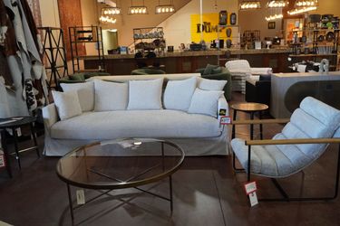 Track Arm Slipcover Sofa — LH Home (Oatmeal)