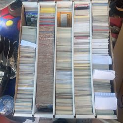 Box Fulled Of Baseball, Football, Hockey, Amry Etc Old Cards