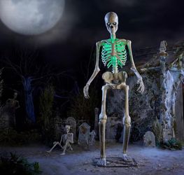 Home Accents Holiday 12 FT Giant-Sized Animated LED App Controlled Skelly with LCD LifeEyes