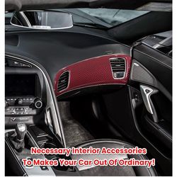 Carbon Fiber Look Dashboard Panel Cover Trim for Chevrolet Corvette C7 Z06 Z51 ZR1 2014-2019