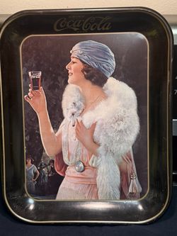 1970S Metal Coke Tray Reproduction Of 1920S Coca-Cola Advertisement