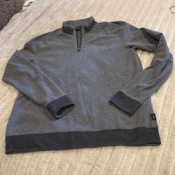 Men’s Hugo Boss 3/4 Zip Grey Sweatshirt Top  Large