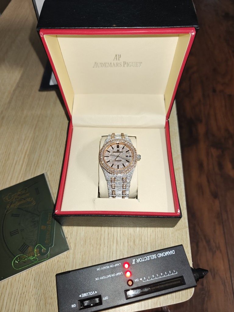 Moissanite Watch Two-Tone Rose Gold
