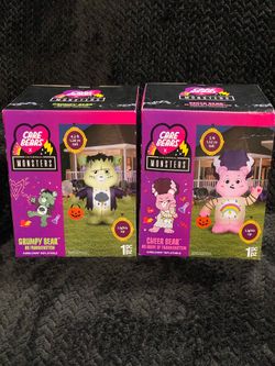 Halloween yard inflatables Care Bears x Universal Monsters set