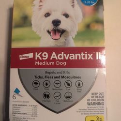 UNOPENED K9 Advantix II Medium Dog For Flea, Tick & Mosquito - 6 Doses