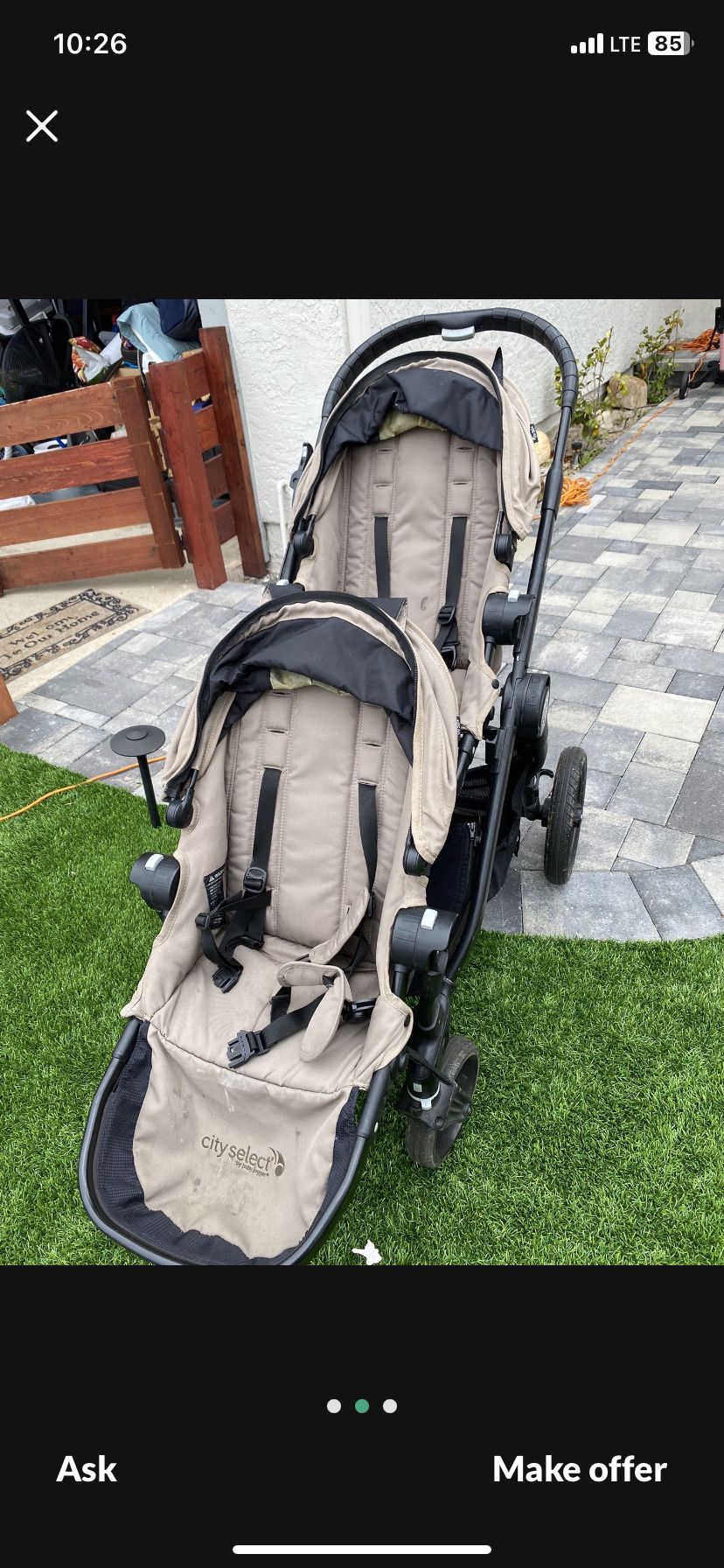 Double Stroller With Bassinet 