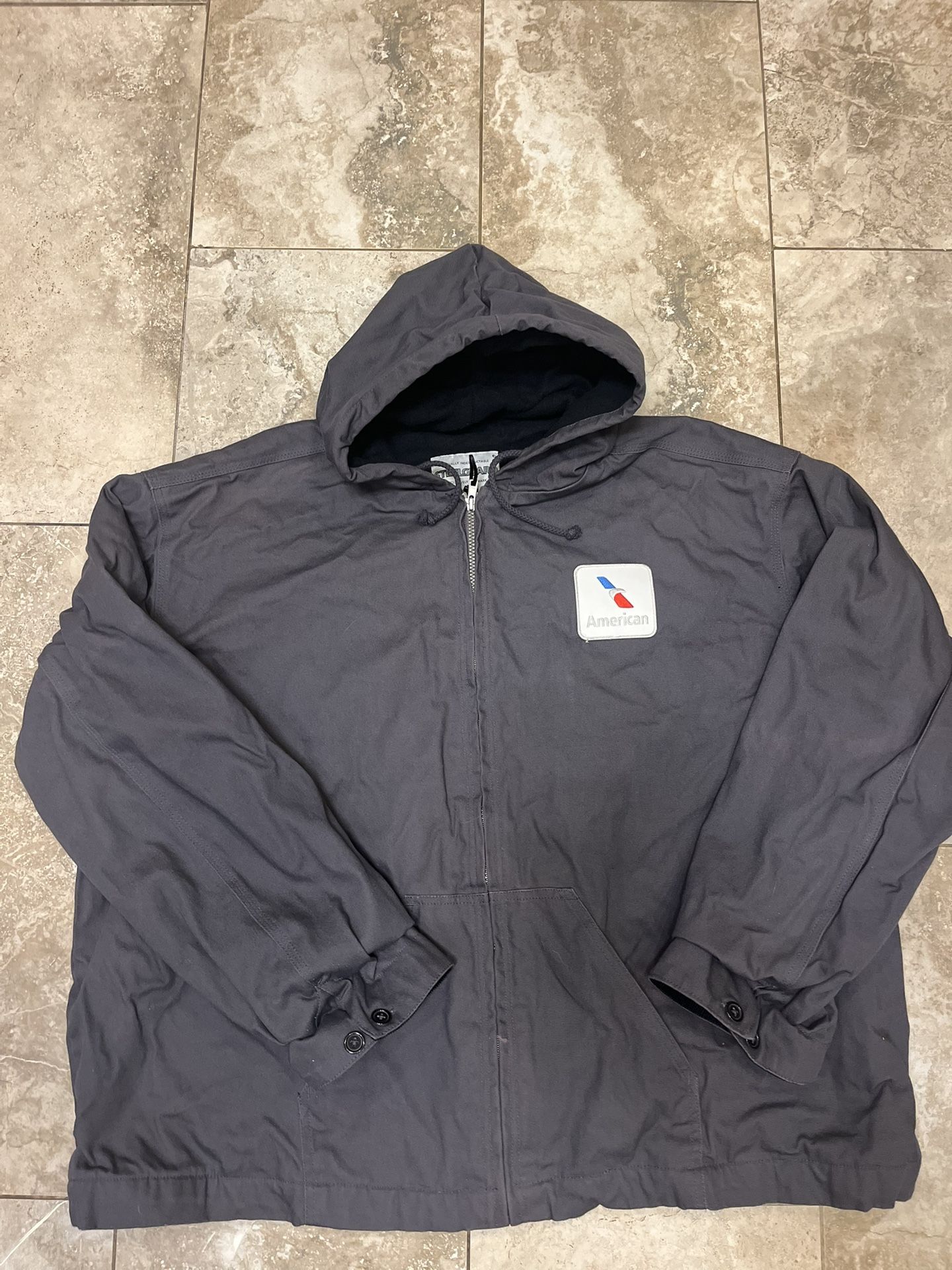 Steel Guard Exclusively Aramark American Airlines Gray Jacket Size 3XL