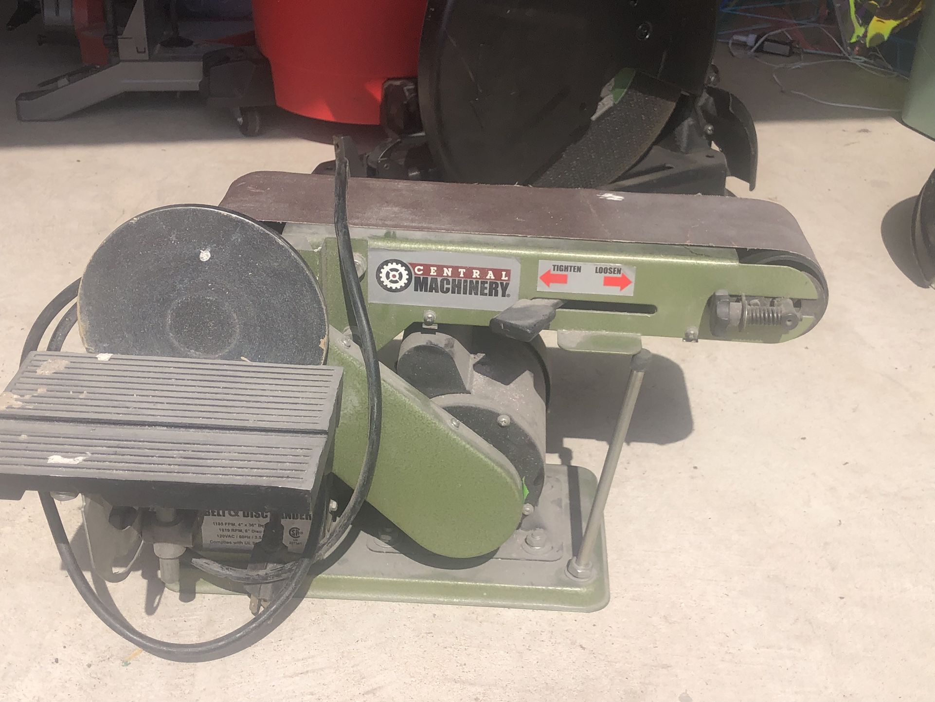 Belt & Disc Sander. 4”x36” Belt, 6” Disc