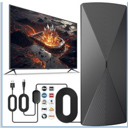 2026 TV Antenna With FREE 32 Inch HDTV, Digital TV Antenna Indoor with Signal Booster, Long Range Antenna for Smart TV and All Older TV's