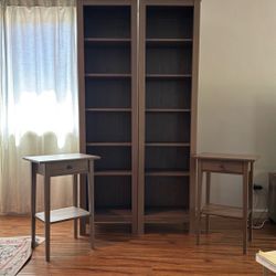 IKEA grey Brown Bookshelves + Side Table Bundle