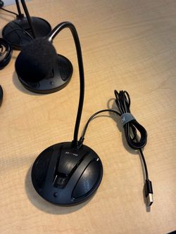 Set of (7) JOUNIVO USB Desktop Microphone (Model JV-601 / JV-601Pro), a plug-and-play desktop condenser mic featuring a flexible gooseneck and a mute